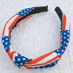 NIP Patriotic Knotted Head Band Red White Blue